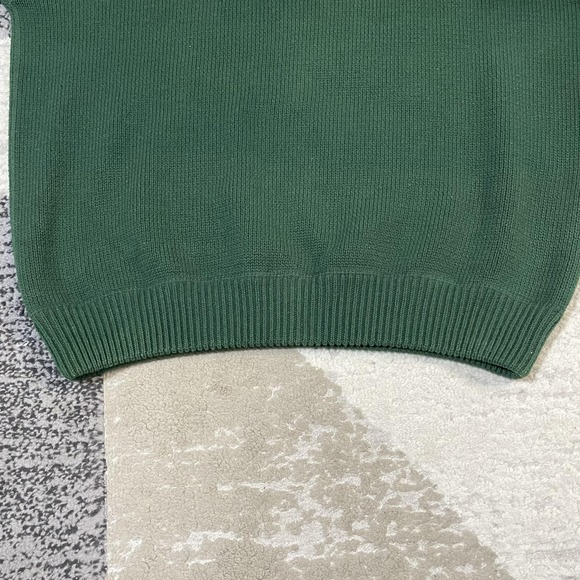 VTG Eddie Bauer Sweater Men Medium Green Cotton Crewneck Knit Pullover Granola - Picture 7 of 10